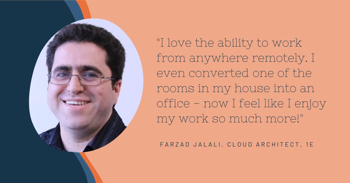 Did you know that, according to our 2021 research, 3X IT workers feel LESS stressed when #RemoteWorking? This New Starter Sunday we're celebrating the importance of a great #EmployeeExperience with Cloud Architect, Farzad Jalali!