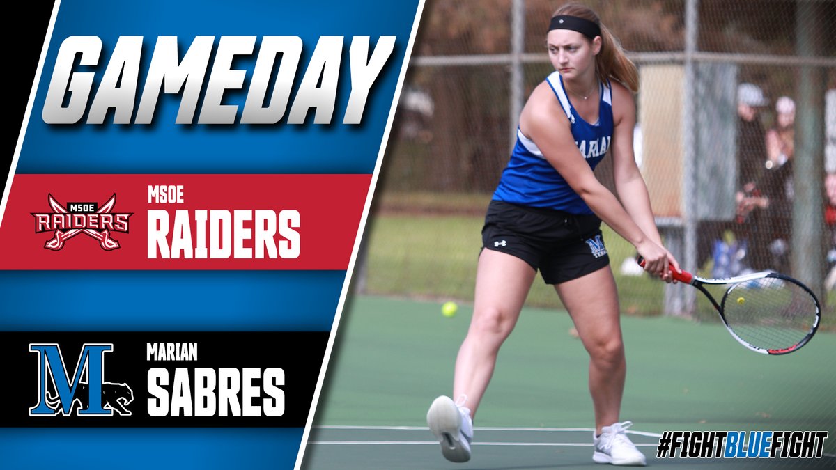 MUSabres's tweet photo. #GAMEDAY! @MarianUTennis closes out the weekend and plays their first home match of the season taking on MSOE! #FightBlueFight https://t.co/WNl3pLmtAp
