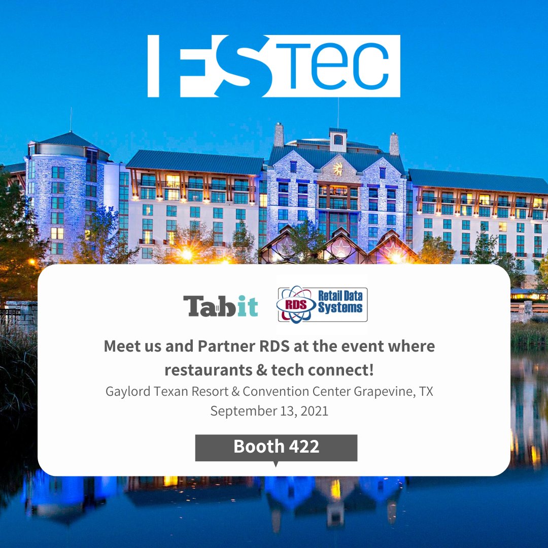 Tabit (@tabit_cloud) on Twitter photo We will be joining our partner <a href="/rdspos/">Retail Data Systems</a> booth at @FSTECEvent
located at the Gaylord Texan Resort & Convention Center in Grapevine, Texas! Join us tomorrow from 11am-3pm at the FSTEC Marketplace in Longhorn Ballroom E-F for lunch and networking 📍 We will be joining our partner <a href="/rdspos/">Retail Data Systems</a> booth at @FSTECEvent
located at the Gaylord Texan Resort & Convention Center in Grapevine, Texas! Join us tomorrow from 11am-3pm at the FSTEC Marketplace in Longhorn Ballroom E-F for lunch and networking 📍