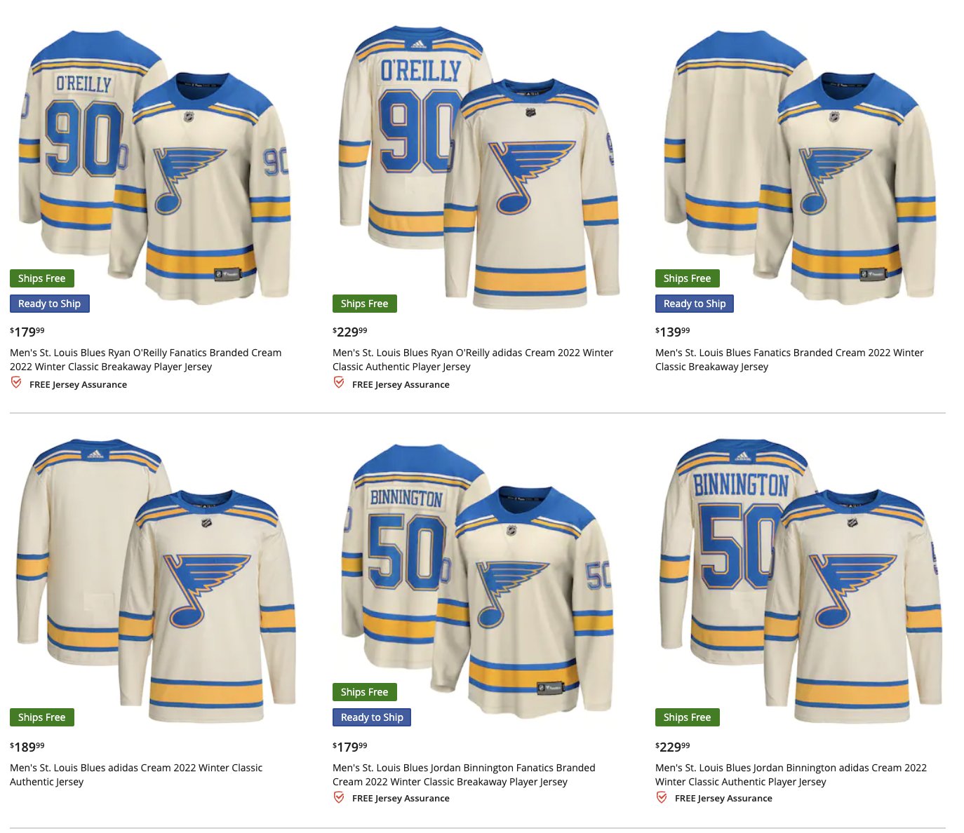 Men's St. Louis Blues adidas Cream 2022 Winter Classic Authentic Jersey