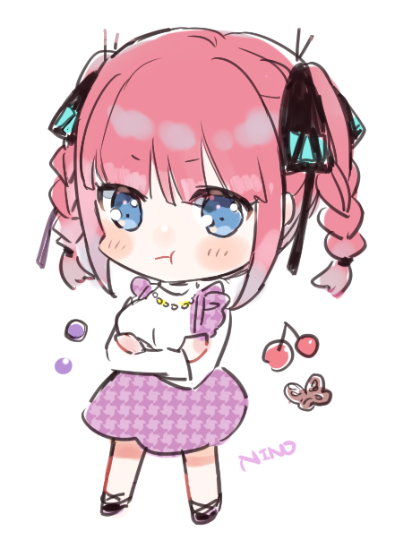 茶西さんがTwitterに投稿した中野二乃(五等分の花嫁)のイラスト。