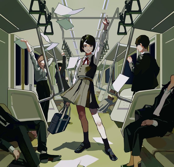 「学生鞄 電車内」のTwitter画像/イラスト(人気順)