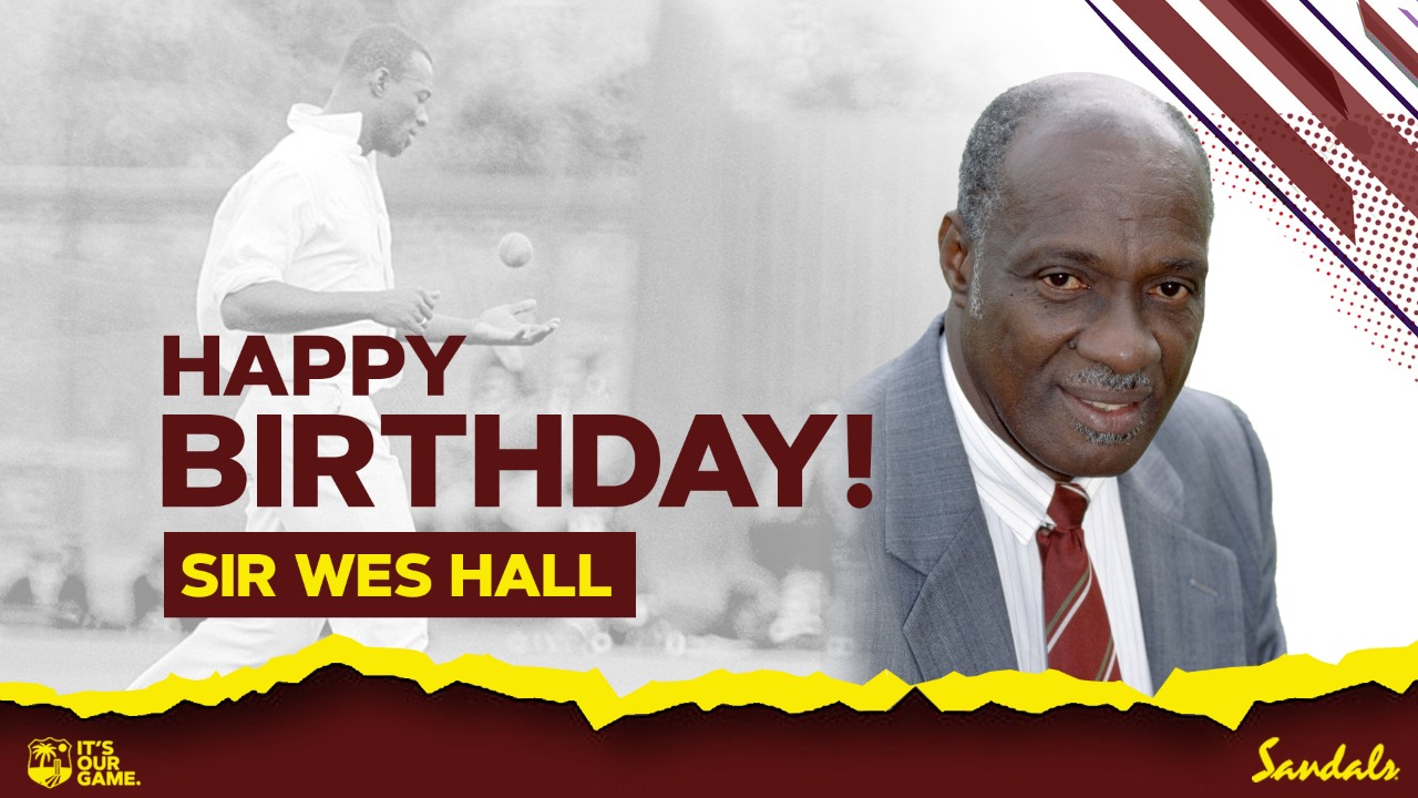 4  8  Matches
1  9  2  Wickets
9  Test 5 wicket hauls
Happy birthday to fast bowler Sir Wes Hall  
