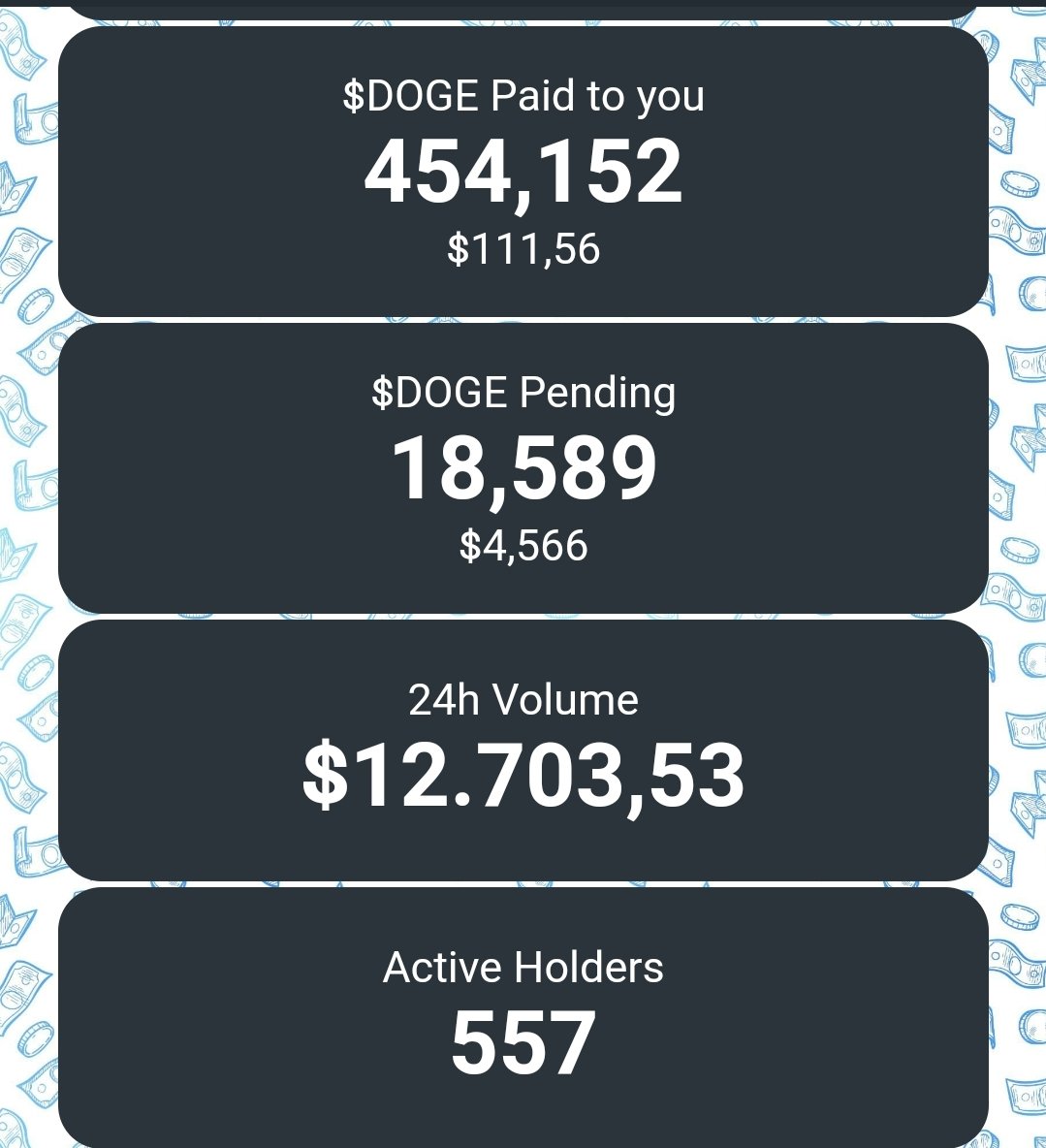MuffinTheDogSOL's tweet image. #stackdoge
Rewards for 3 days and 0.6 BNB buy in, Just launched before 3 days
