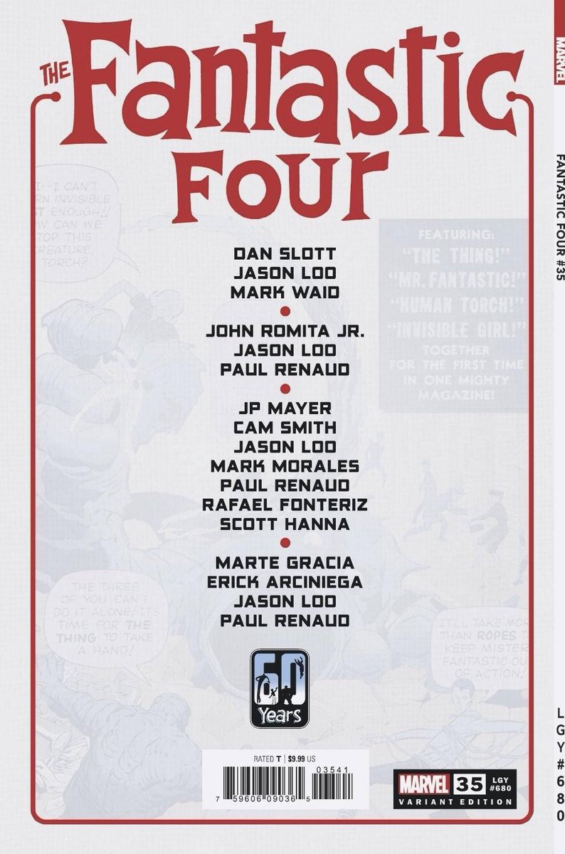 dano_cosmic's tweet photo. New ✨#MarvelCosmic✨ #comics this week for #NCBD (9/15/21)
✨
#FantasticFour #35 (Cont’d)
✨
W-@DanSlott/#JasonLoo/@MarkWaid,A-#JohnRomitaJr/#JasonLoo/#PaulRenaud,I-@JPMayer_,see more credits below
✨
E-#ElizabethTorque
✨
#Marvel #MarvelComics https://t.co/44x6YAhQvc