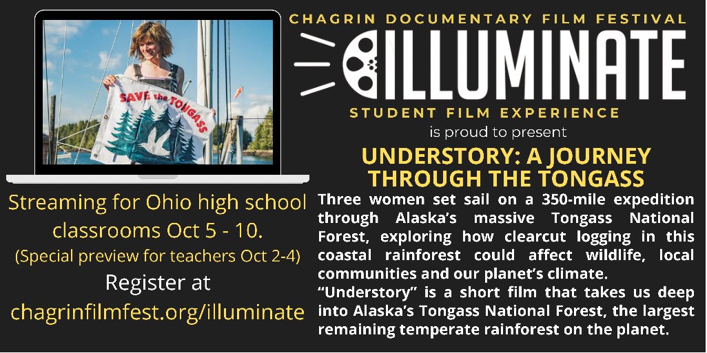illuminatecdff's tweet photo. Ohio High School Teachers: Bring this beautiful documentary into your classroom in October! Register to show “Understory: A Journey Through the Tongass” here: https://t.co/szPPFoZjra #documentary #edchat #environment https://t.co/YDxP0gDUMs