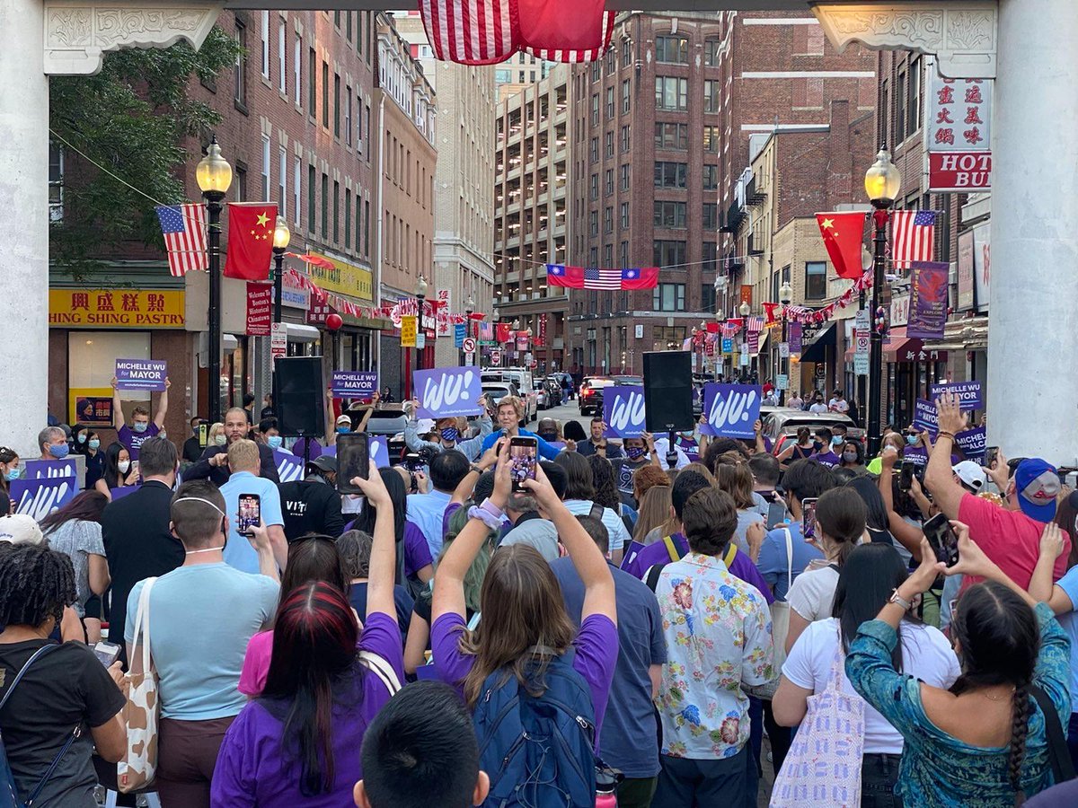 ewarren's tweet photo. When I first met Michelle Wu, I knew there was something special about her. She fights from the heart with big, bold ideas and does the work needed to make a difference in people's lives. Boston: Cast your ballot by Tuesday, 9/14 to get @WuTrain one step closer to being mayor! https://t.co/as4hfIUqdc