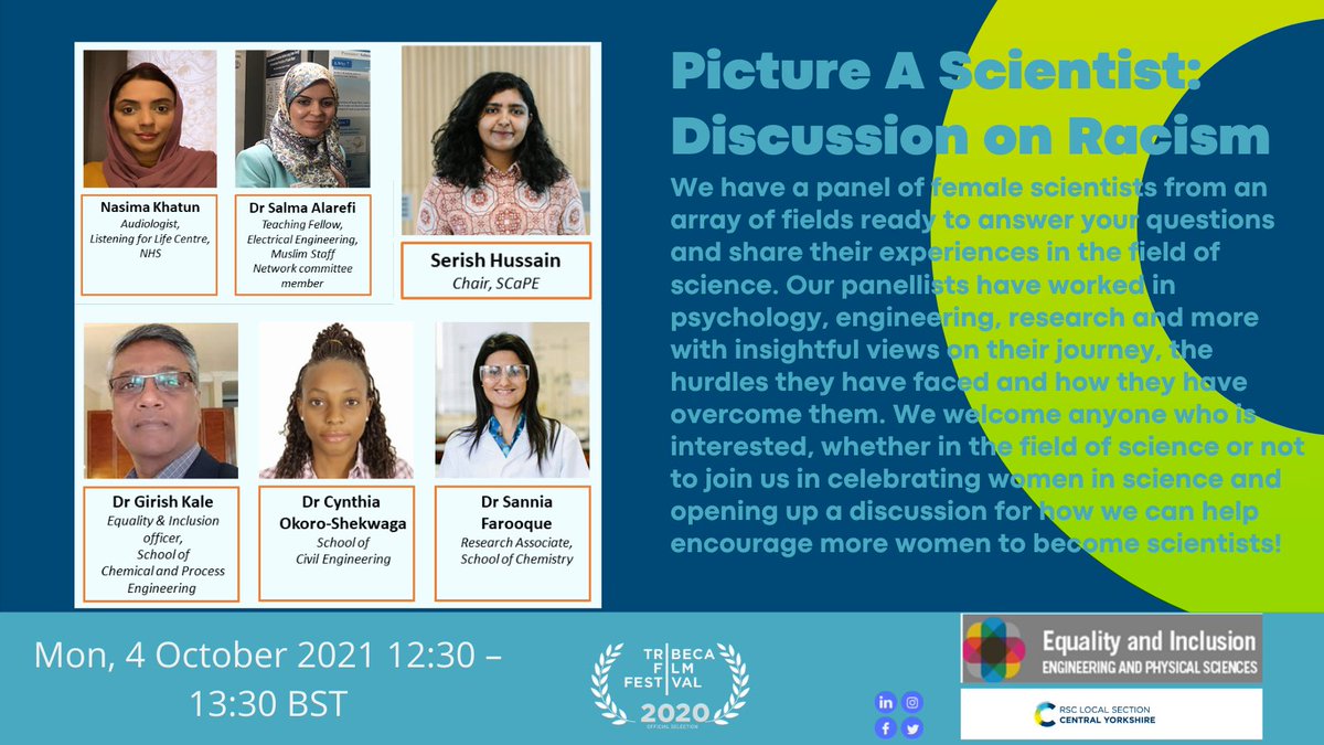Film projector of PICTURE A SCIENTIST  #documentary  #womenscientists
Join us for a discussion in racism for women in science, including a panel of empowering scientists across scientific fields.
OPEN Viewing from 4/10/2021 get your Tickets 👇
eventbrite.co.uk/e/165310779993