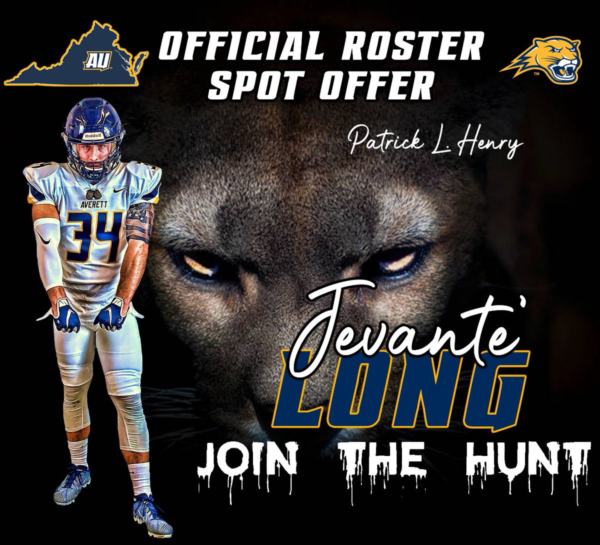 After a great visit yesterday I can say that I am blessed to receive my first offer from Averett University 💙💛<a href="/CoachBHailey/">Brandon Hailey</a> <a href="/AverettUCougars/">Averett Athletics</a> <a href="/AverettFootball/">Averett Football</a> <a href="/WF_Football/">West Forsyth Football</a> <a href="/coachasnow/">❄️⛄️</a>