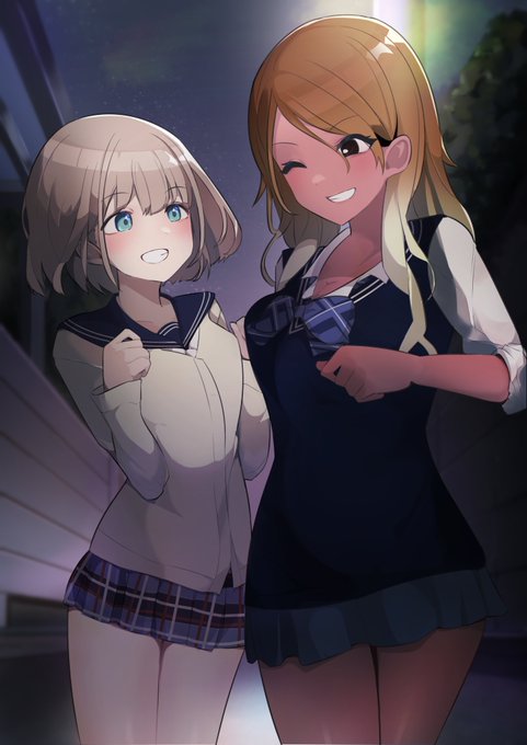 #芹沢あさひ  #和泉愛依
雨音に足音、声は掻き消え
「・・・・・・・コンビニに突撃～!」 