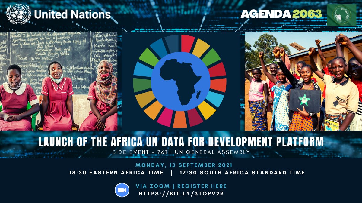 UNinUganda's tweet image. The launch of the AFRICA UN DATA FOR DEVELOPMENT PLATFORM will be happening today, Monday, 13th September 2021 @ 18:30hrs/6:30 pm EAT  #Data4Development
Register in advance here: bit.ly/3toPV2R