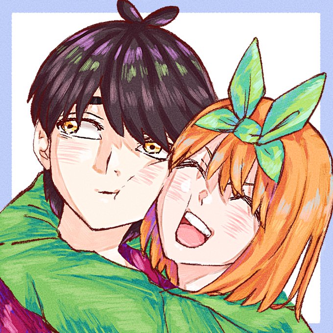 つぼみはなみさんがTwitterに投稿した中野四葉(五等分の花嫁)のイラスト。