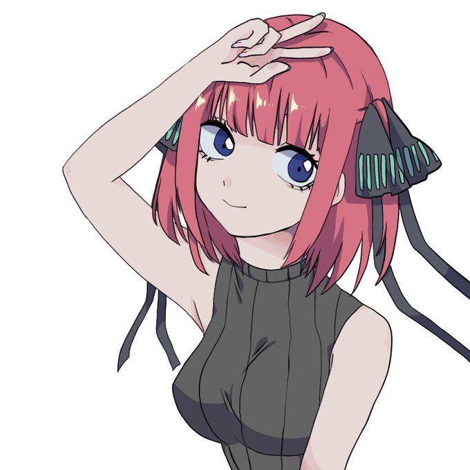 はなさんがTwitterに投稿した中野二乃(五等分の花嫁)のイラスト。
