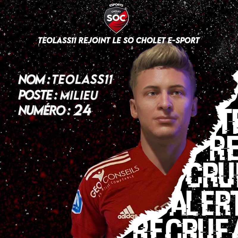 SOCholetEsports's tweet photo. 📝 𝗔𝗻𝗻𝗼𝗻𝗰𝗲

Joueur 1v1 vérifié, ce « couteau-Suisse » pourra nous aider à tous les postes en apportant son expérience et son envie de gagner. Adepte des passes appuyées dans les intervalles il cassera les lignes pour déséquilibrer l’adversaire. 

Welcome @lass_tew 🔴⚫️ https://t.co/Xht6g277cn
