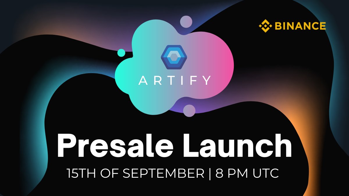 ArtifyDeFi's tweet photo. Artify DeFi | Art &amp; NFT's Dex on the BSC🧬 

Join Us to Revolutionise the Art &amp; Entertainment Industry🎇

Only 3 days left until our Presale Launch!

Fill whitelist and secure your spot in our presale⚡️https://t.co/dzZztqz9IS

#BSCGems #nft #BSCGem #BSCArmy #BSC2021 #BSCnft #bnb https://t.co/uGm8GJ8Lzi