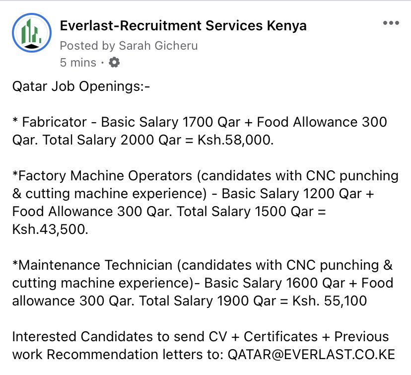 Everlast-Recruitment Services Kenya on X:  / X