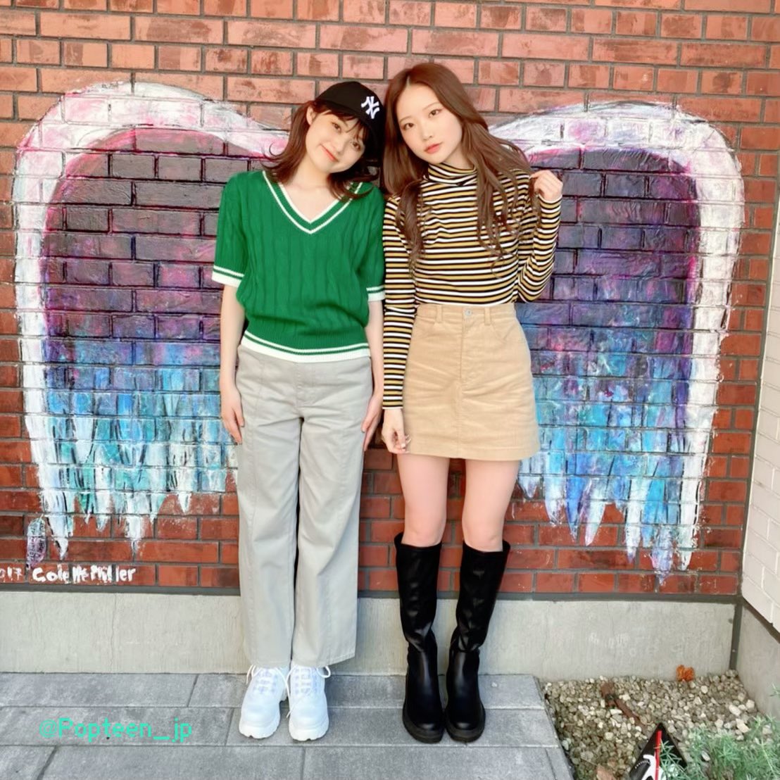 Popteen ポップティーン S Tweet 秋流行るファッションキーワード対決 企画のオフショット あやみん れあぱぴがモデル スタイリスト発の注目通販ブランド服を着こなしてるよ Popteen 通販ブランド 秋コーデ Trendsmap