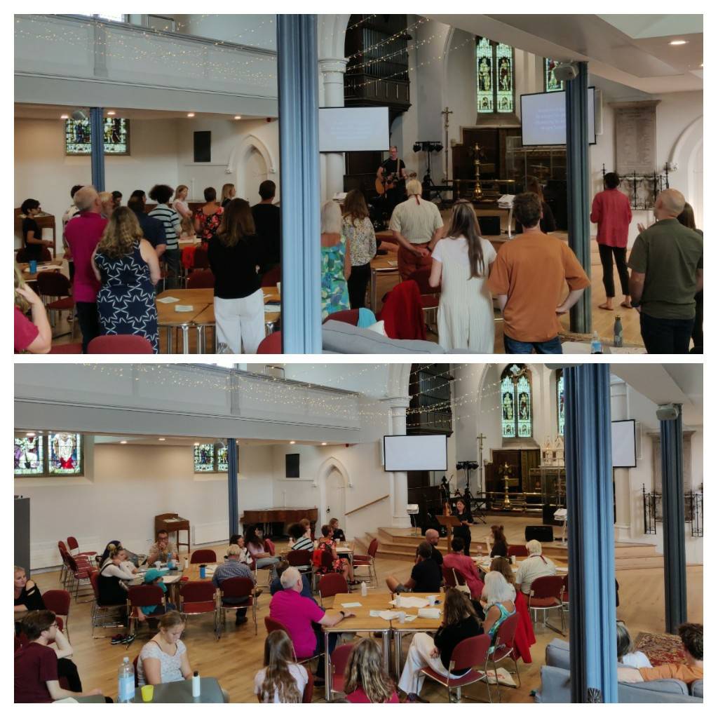 TrinityLewes's tweet photo. Great to be back together again at all TRINITY locations each Sunday now! Our most recently launched service at St John sub Castro was café style this morning. #worship #fellowship #discussion https://t.co/ecJwx1vsLM