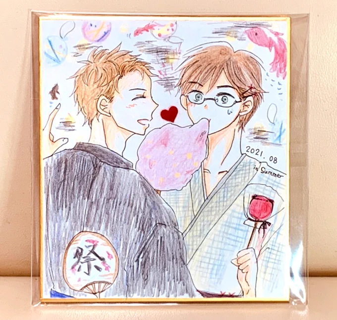 いただいた加賀×金沢のイラストです。なんてかわいいんでしょう❤夜祭りでラブラブのふたり😍💕早くこんな日が来るよう頑張りますね! 