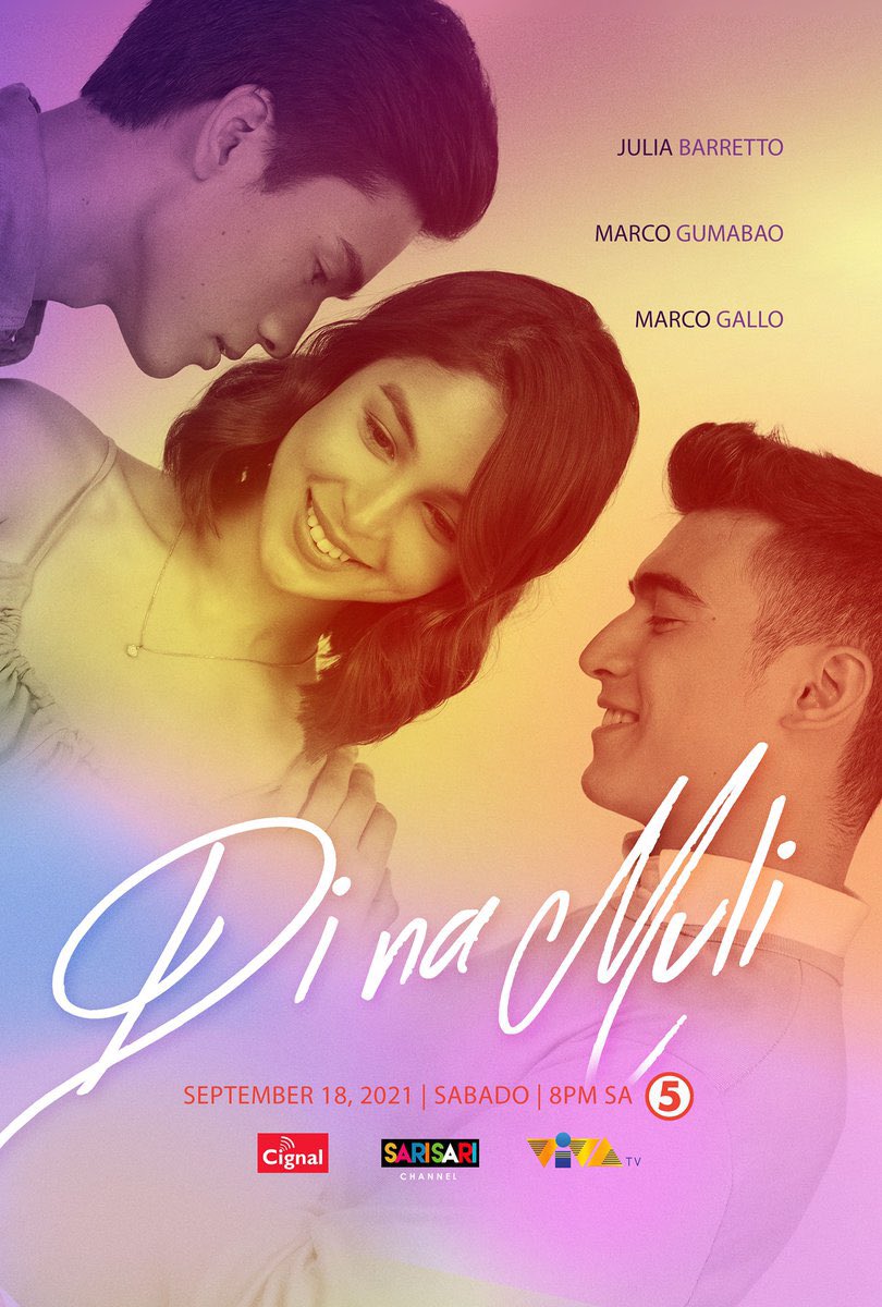 Viva Artists Agency (@vivaartists_) on Twitter photo Ang romance-drama series na mamahalin mo hanggang sa huli. Starring Julia Barretto, <a href="/marcogumabao/">Marco Gumabao</a> <a href="/itsmeMarcoG/">Marco C. Gallo</a> #DINaMuli Premieres on September 18 Saturday 8pm on <a href="/TV5manila/">TV5</a> Ang romance-drama series na mamahalin mo hanggang sa huli. Starring Julia Barretto, <a href="/marcogumabao/">Marco Gumabao</a> <a href="/itsmeMarcoG/">Marco C. Gallo</a> #DINaMuli Premieres on September 18 Saturday 8pm on <a href="/TV5manila/">TV5</a>