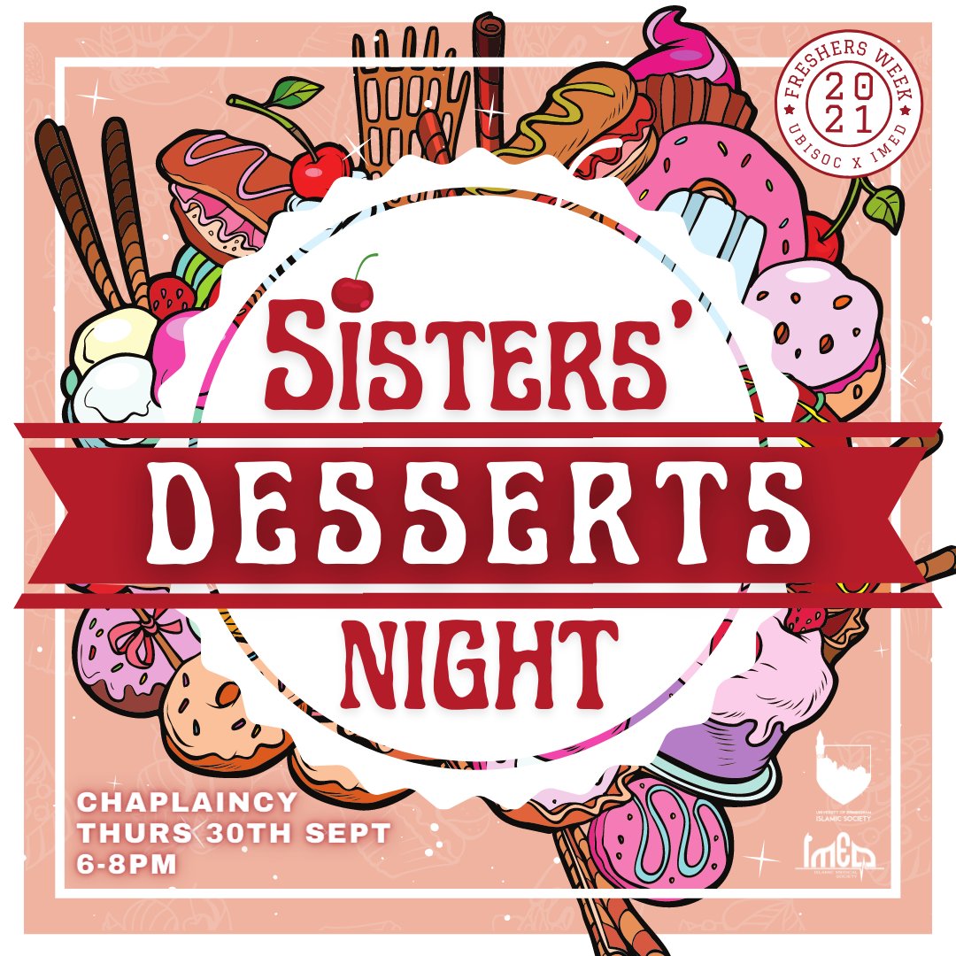 imedbham's tweet photo. Who doesn't love a sweet treat? 😋

Come along for an evening of meeting new people, mingling and of course, sweet treats Insha’Allah! 🍭🍩

We can’t wait to see you all there✨

#UBISOCxIMed 
#Freshers21
#Welcome21 https://t.co/QvgSfjibe6