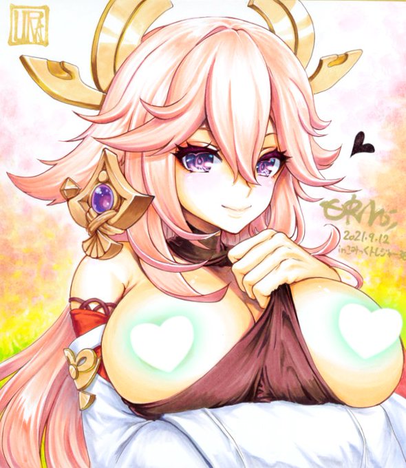 今日の色紙354日目
原神 八重神子

内心こっちが本当は稲妻の神様では…と思っていました。
大物のオーラがすごいんだもの。

#描いた色紙なるべく毎日アップする
#コピック #アナログ絵 #原神 #八重神子 