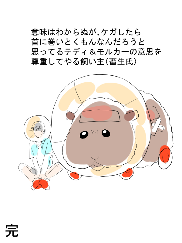 モルカー漫画描きました。飼い主のケガを気遣う優しいテディ嬢と、その飼い主(畜生氏)
カッターで鉛筆シャリシャリできるようになったのは、確か高校ぐらいでした。 