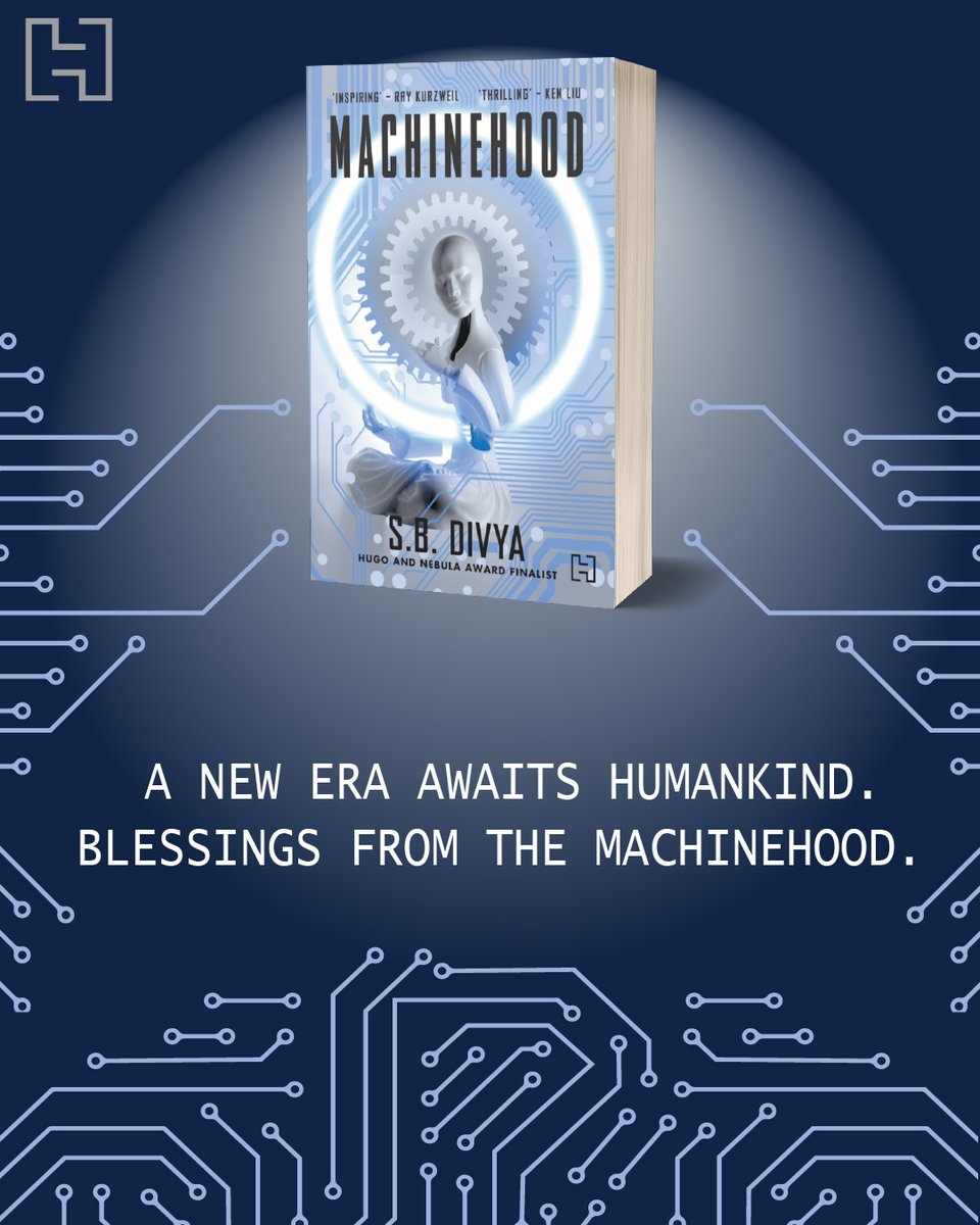 HachetteIndia's tweet photo. From the Hugo Award nominee S.B. Divya, comes a new science-fiction thriller about artificial intelligence, sentience, and labour rights in the near future. 

#ZeroDarkThirty meets #TheSocialNetwork in #Machinehood.

Out now: https://t.co/3eJn4A09T4 https://t.co/VLUTA0Z43a