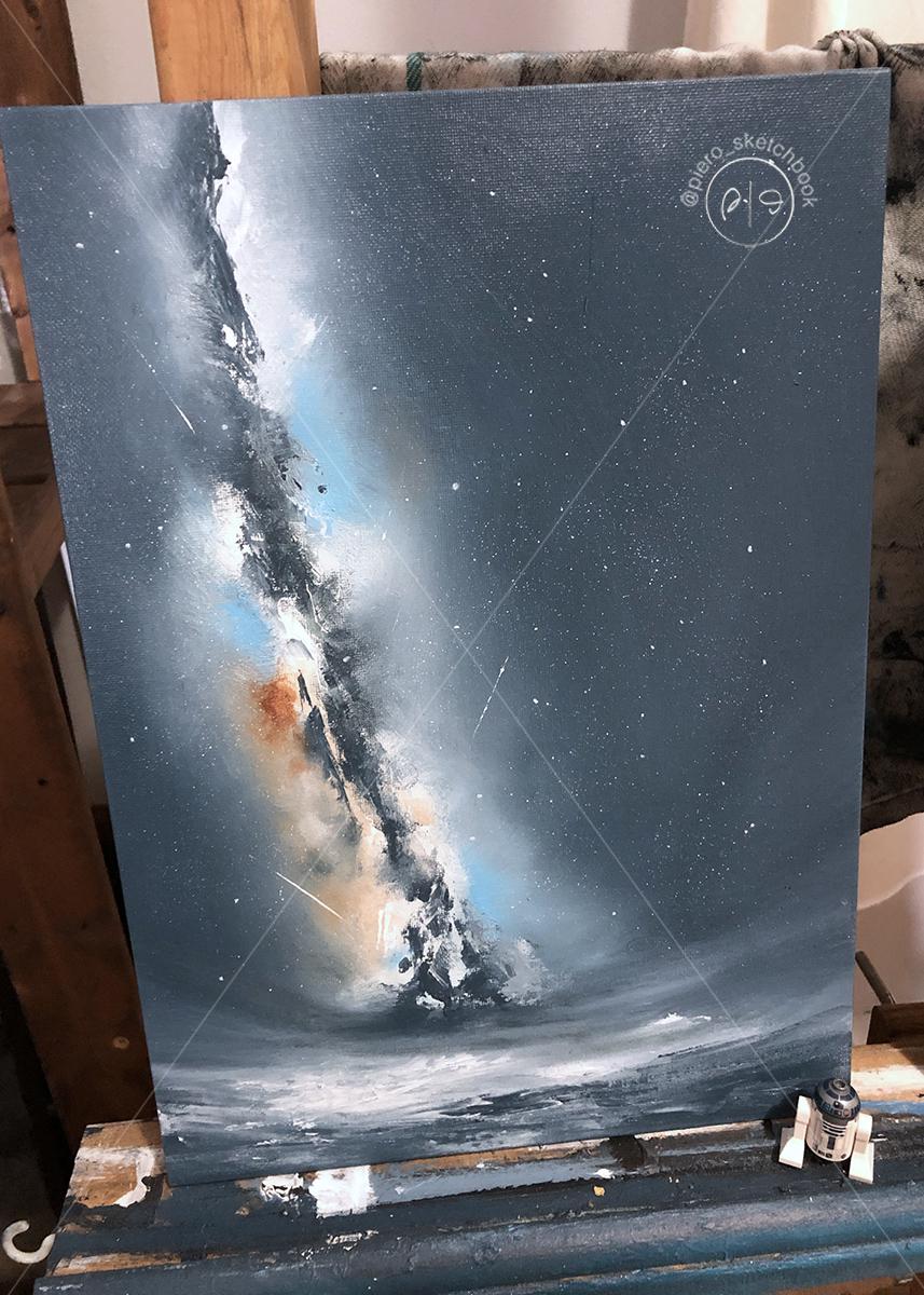 redditSpaceView's tweet photo. An oil painting of the Milky Way that I have been working on for a few days. https://t.co/lOq7qCH7Dh
