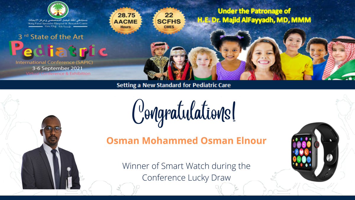 EXCardiacCare's tweet photo. Announcing the 1st Lucky Draw Winner of the 3rd State of the Art Pediatric International Conference held on 03-06 September 2021. https://t.co/JsUagie9Nl
