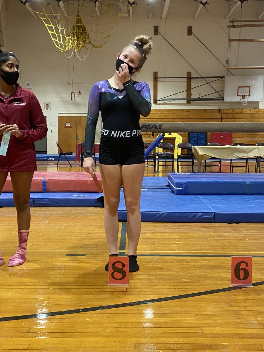 Raider invitational, although team came in third, Amanda Scheuerman was champion of vault, uneven bars, balance beam, and ALL-AROUND! Kayla O’Connell placed 8th on beam and Jenna Castle placed 9th on floor exercise and 5th All-around!!