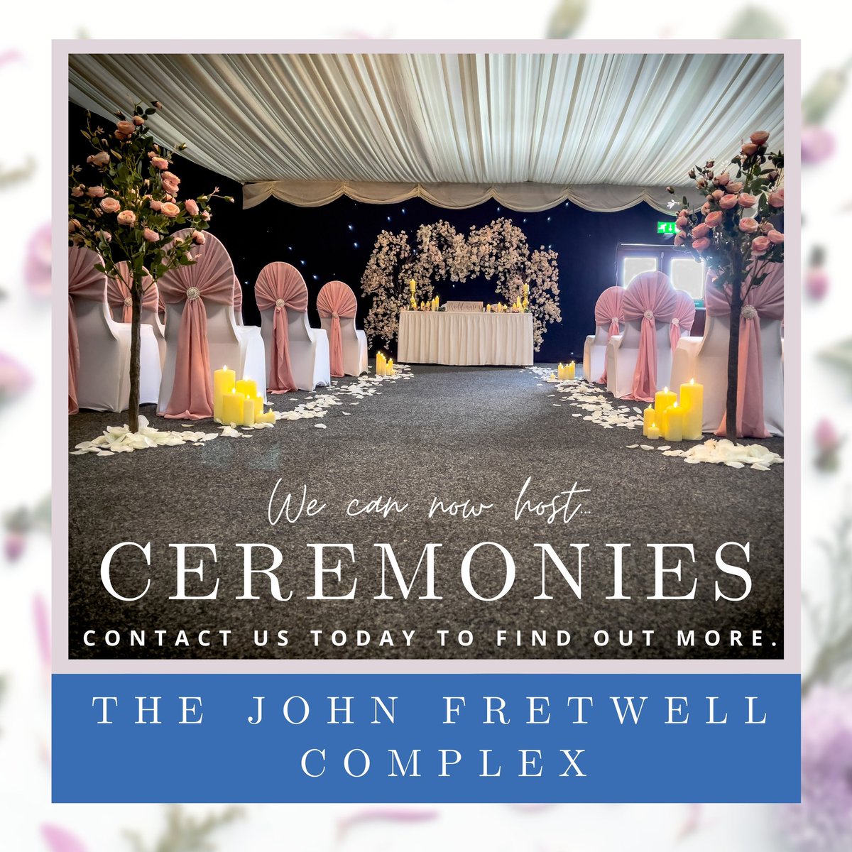💒 💐 Did you know we can now host your ceremony? 💐💒
Our gorgeous function suite- which is already incredibly versatile, can now be used to host your day from beginning to end. ❤️ 
Contact us now for more information on: 01623 847468