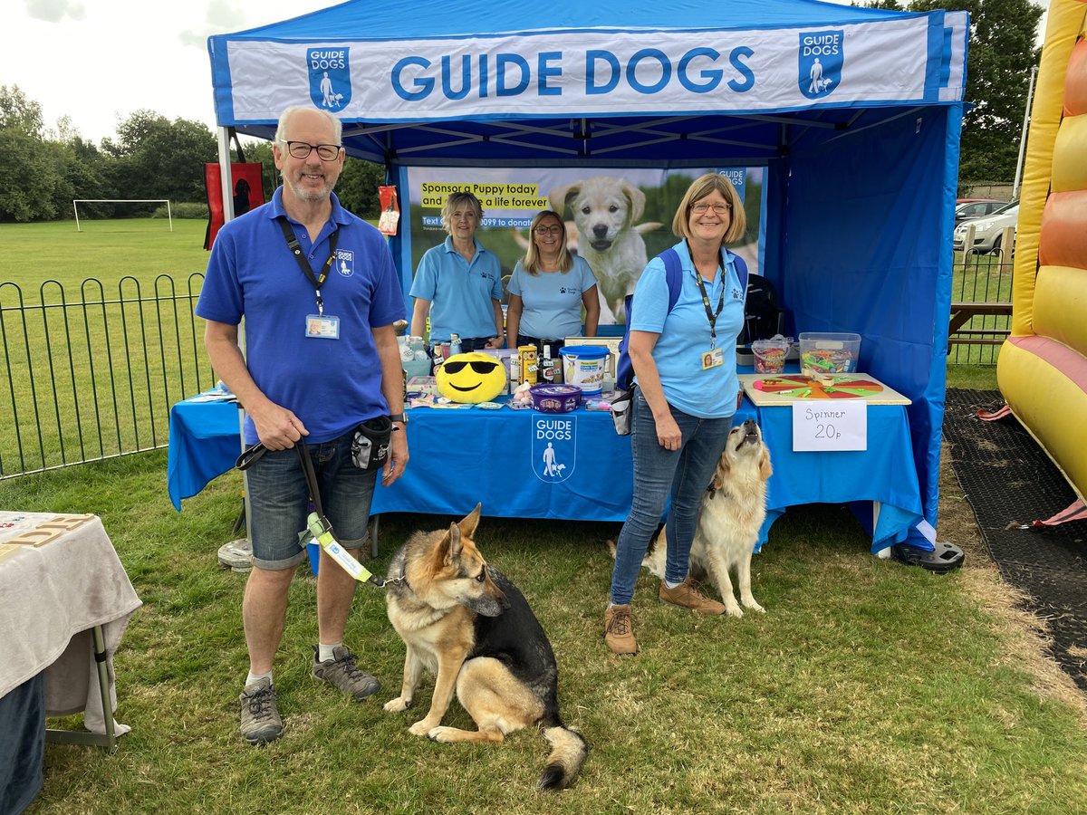 All set up for the Bishops Tachbrook sports and social club fun day. Come and say hello to Echo and Cassie 🦮🦮