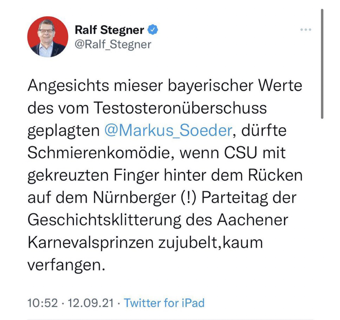 Bodenlos und unverantwortlich: SPD-Stegner rückt den CSU-Parteitag in die Nähe der Nürnberger Reichsparteitage der Nazi! Hat die SPD das nötig?