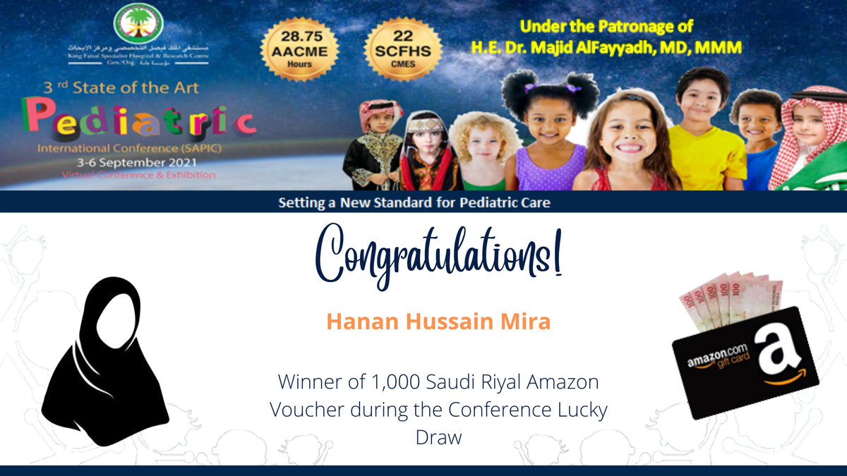 EXCardiacCare's tweet photo. Announcing the 2nd Lucky Draw Winner of the 3rd State of the Art Pediatric International Conference held on 03-06 September 2021. https://t.co/NKq4Oo95nu
