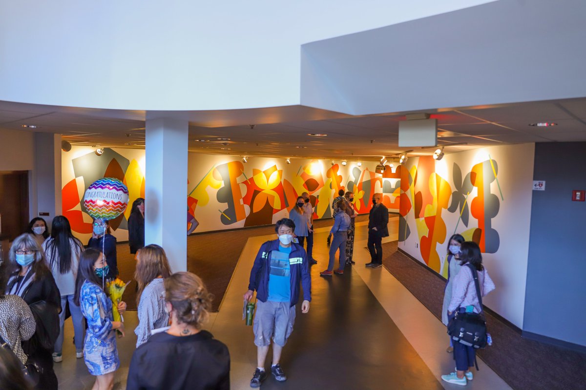woskobgallery's tweet photo. Thank you for coming to Woskob Galley’s #FirstFriday - the closing reception for “The Eternity of the Moment” by Yeonhye Park, and the opening reception for Catie Dillon's mural titled “Remain in Light”.

Photo credit: Rakeb Hailemariam
#woskobfamilygallery #psu_sova #psuartsarch https://t.co/R56yPKfn0X