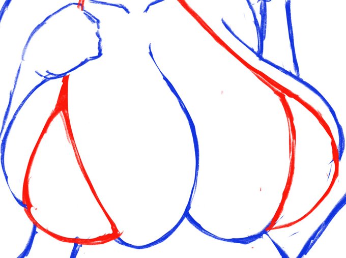 くそデカおっぱい描いてる 