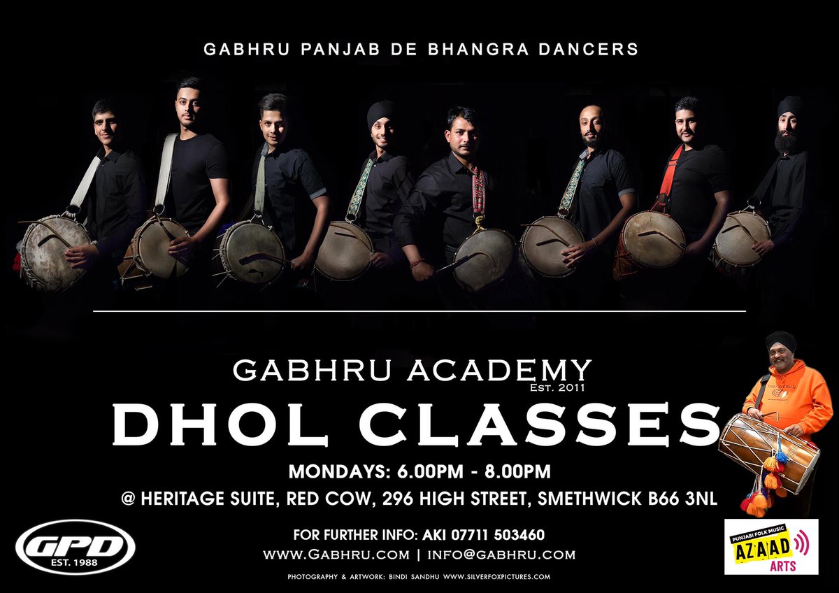 <a href="/gpd_bhangra/">Gabhru Panjab De</a> DHOL CLASSES ARE BACK AT RED COW SMETHWICK ON
MONDAY 13TH SEPTEMBER @ 6.30PM INDUCTION AND REGISTRATION #bhangra #dhol #dholplayer #dholis #bhangramusic #bhangradance