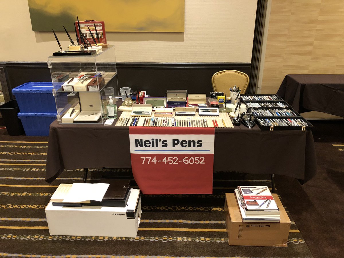 NeilsPens's tweet photo. Please join me for the Commonwealth Pen Show today! 9-5 at the Holiday Inn in Somerville, MA. @NeilsPens #penshows #pens #vintagepens #pencollecting. #pengeeks #fountainpens https://t.co/V9aH8m28Id
