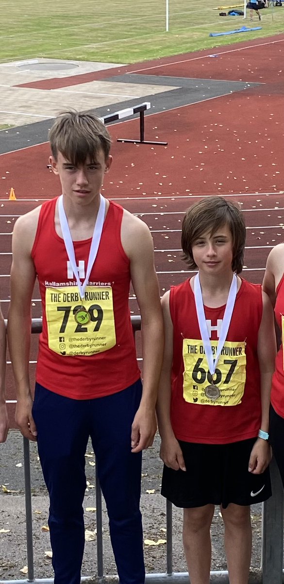 JJHNS's tweet photo. Great achievements by the Johnson brothers this weekend at the Derbyshire County Championships. Cosmo is U17 400m hurdles and 400m county champion. Maxim won silver in the U15 pole vault. @DHFSUpdate @DHFSphysed @DerbyshireIS https://t.co/B0V8T8d6HY