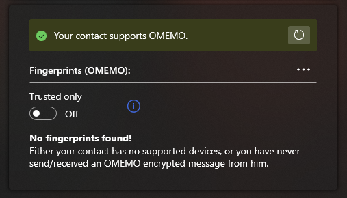 UWPX_APP's tweet photo. Better transparency what went wrong when sending OMEMO messages. https://t.co/WLVBcgluka