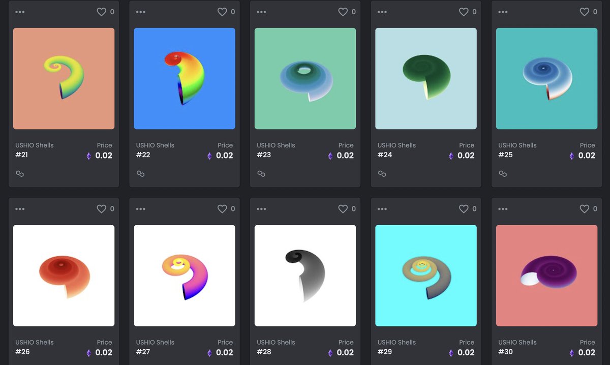 Next Giveaway🐚🐚🐚
We have 10 winners! 🎉
You can get to choose the NFT you want👍

🏆 To Win: 
1️⃣ Follow 
<a href="/ushio_shells/">USHIO</a>
2️⃣ RT and like❤️
3️⃣ Tag some friends
4️⃣ (If you wish) Name of the shell you want (e.g., #2)

Giveaway ends 9/14/21 @ 0:00 am PST
#NFT #FreeNFTGiveaway