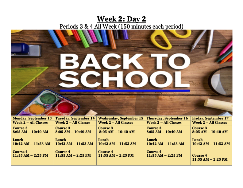 We hope everyone is having a great weekend!  Please see this week's schedule below: