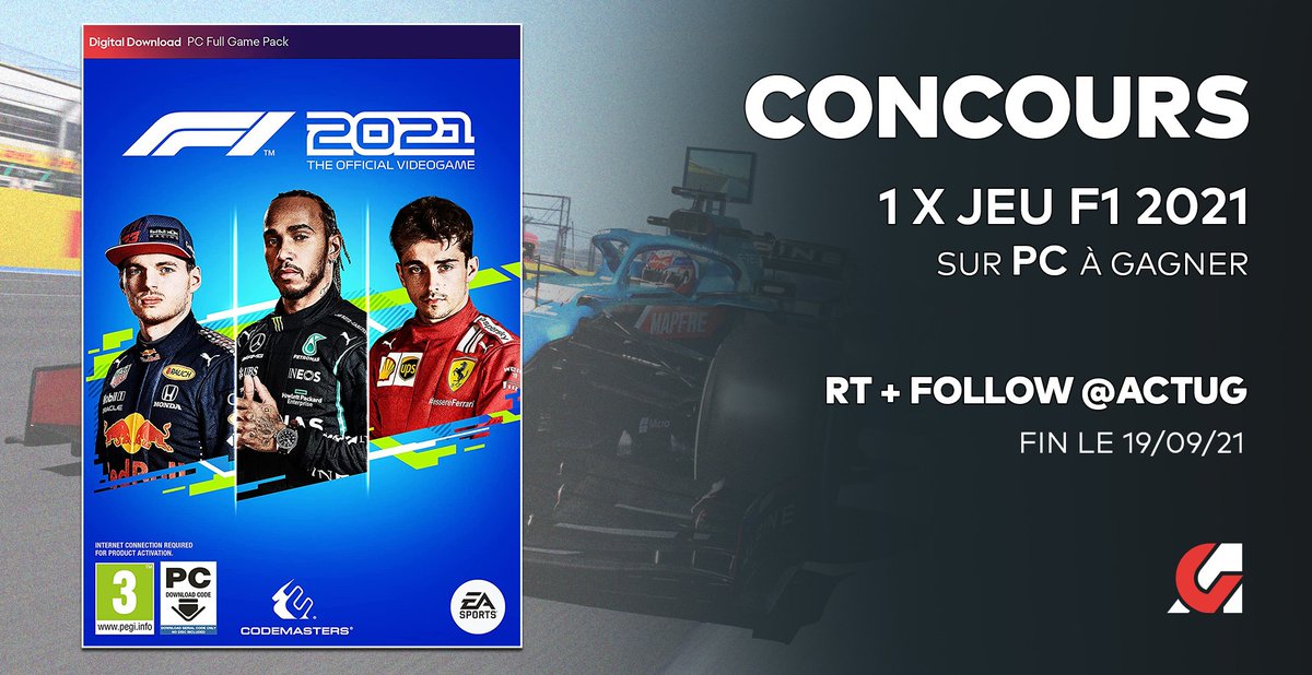 #CONCOURS 🎁 : 1 x Jeu "F1 2021" à gagner sur PC (Steam) ! 🥰

Pour jouer :
💥 #RT ce tweet
💥 Follow <a href="/ActuG/">ActuGaming</a>
💥 Dis-nous ton écurie préférée 😏⤵️

Fin 19/09 ✨ #F1 #ItalianGP