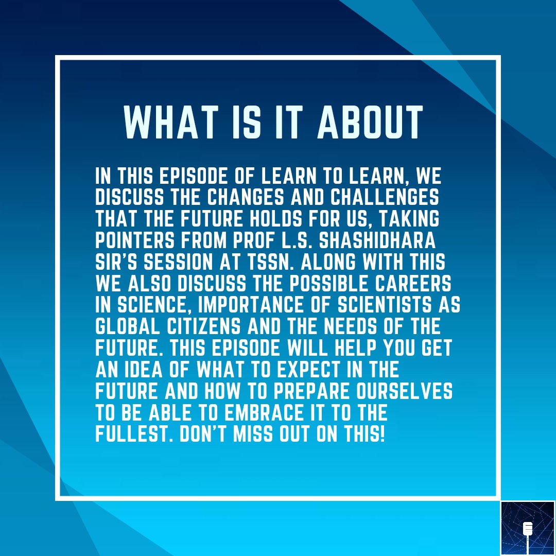 student_nexus's tweet photo. The tenth episode of 'Learn to Learn' is here!!
Link for the episode: https://t.co/OOnXfA2AKs
#TSSN #podcast #education #learn #science #career https://t.co/MbQ13lMX0Y