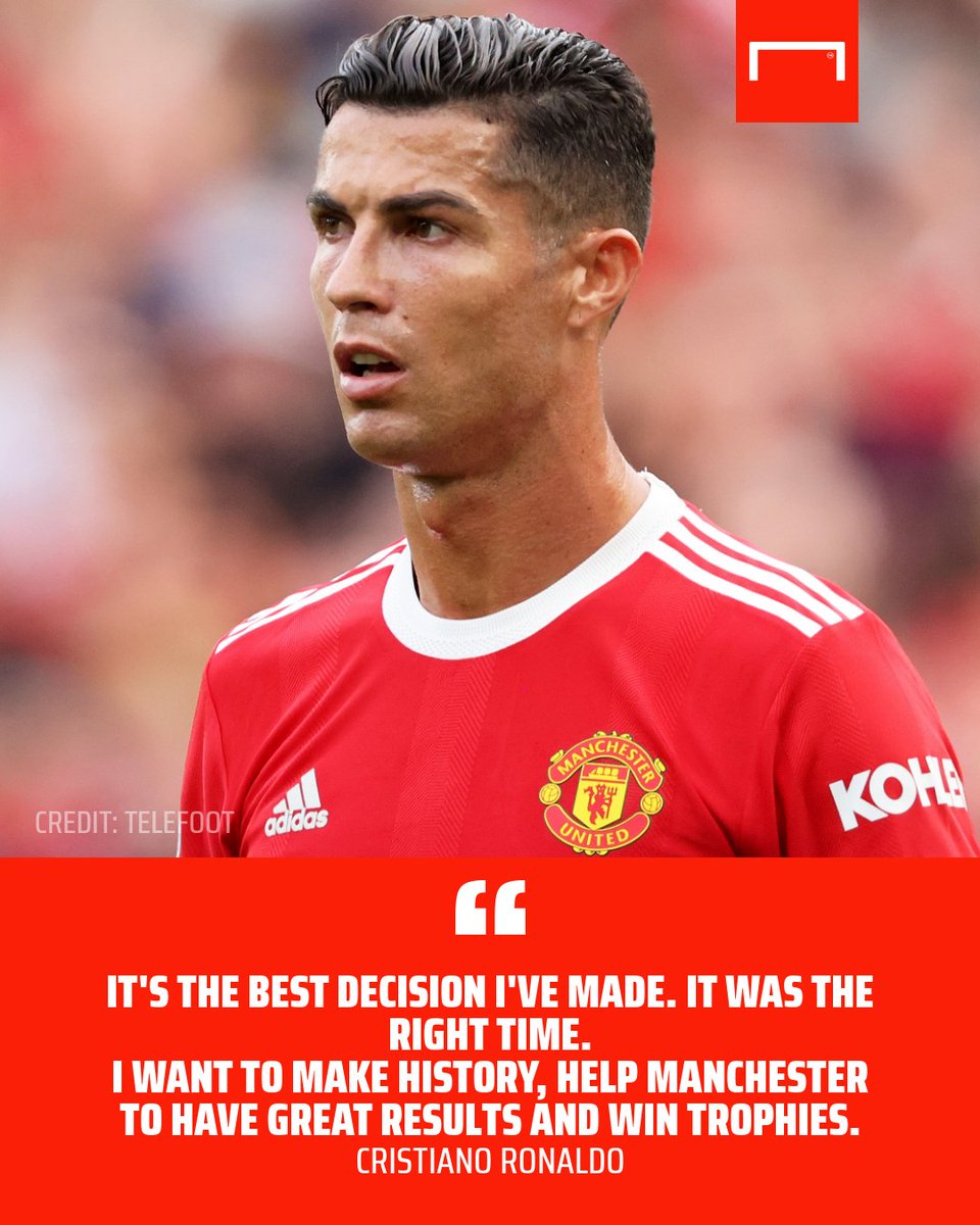 Cristiano Ronaldo says returning to Man Utd is the "best decision" he's made 👀