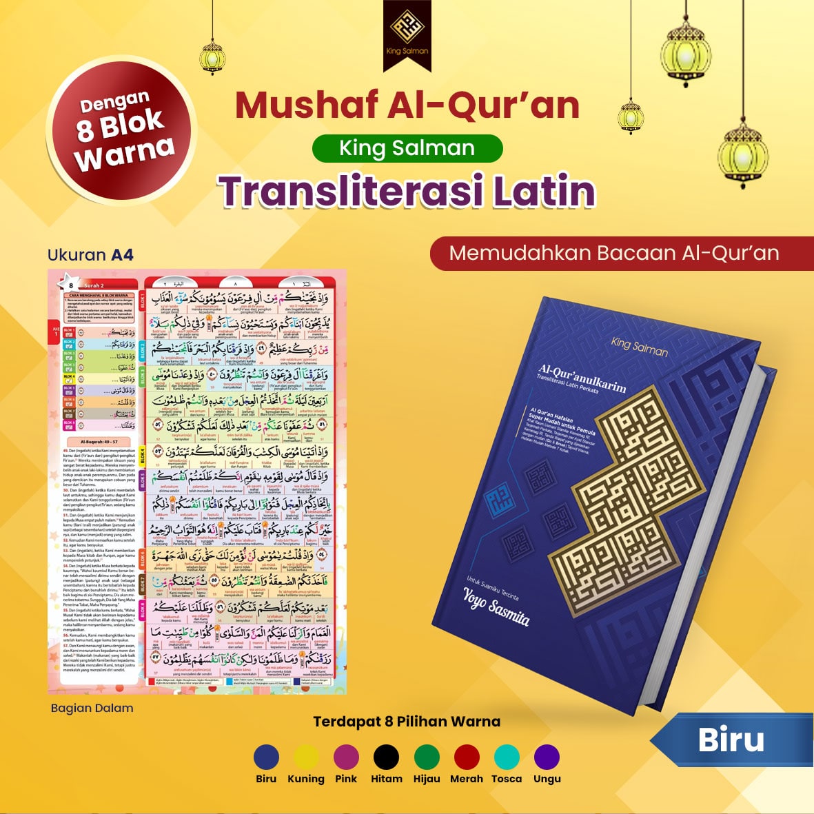 miavita_store's tweet photo. Mushaf King Salman tipe transliterasi latin
Harga 175rb aja
Dengan berbagai fitur unggulan dan bisa custom nama di covernya
Proses pemesanan 1 minggu hingga dikirim lgsg dr Bandung.
Info n pemesanan monggo lgsg DM sj😊🙏 https://t.co/vDFiPQmuJA