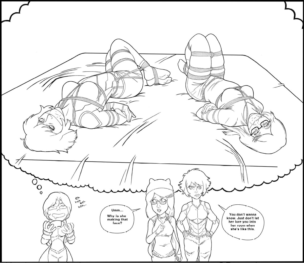 WilliamSmoot6's tweet photo. Just a bit of cheeky bondage fun with some of my OCs :3 https://t.co/Gytw0NkIz9