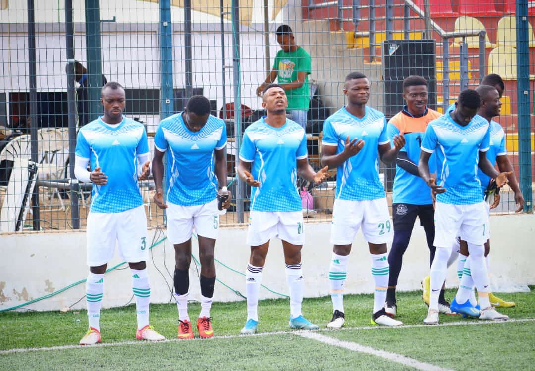 GhanaArmyFC's tweet photo. *FULL TIME*
*GARFA Division Two Middle League*
Ghana Army FC 0οΈβ£ - 0οΈβ£ Na God FC
#CamouflageBoys #Snipers #Professionalism #Loyalty #NoGutsNoGlory #WeStriveToWin #GAFC #GARFADIV2 https://t.co/UErcKrnyJW