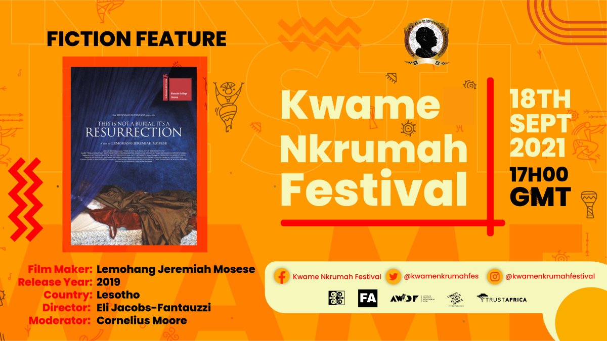 "This Is Not A Burial, It’s A Resurrection" is the first narrative feature #film made by a Mosotho director, Lemohang Jeremiah Mosese. 

Catch this finely crafted film on Saturday 18 September at 17h00 GMT at the #KwameNkrumahFestival. 
Register at kwamenkrumahfestival.com.